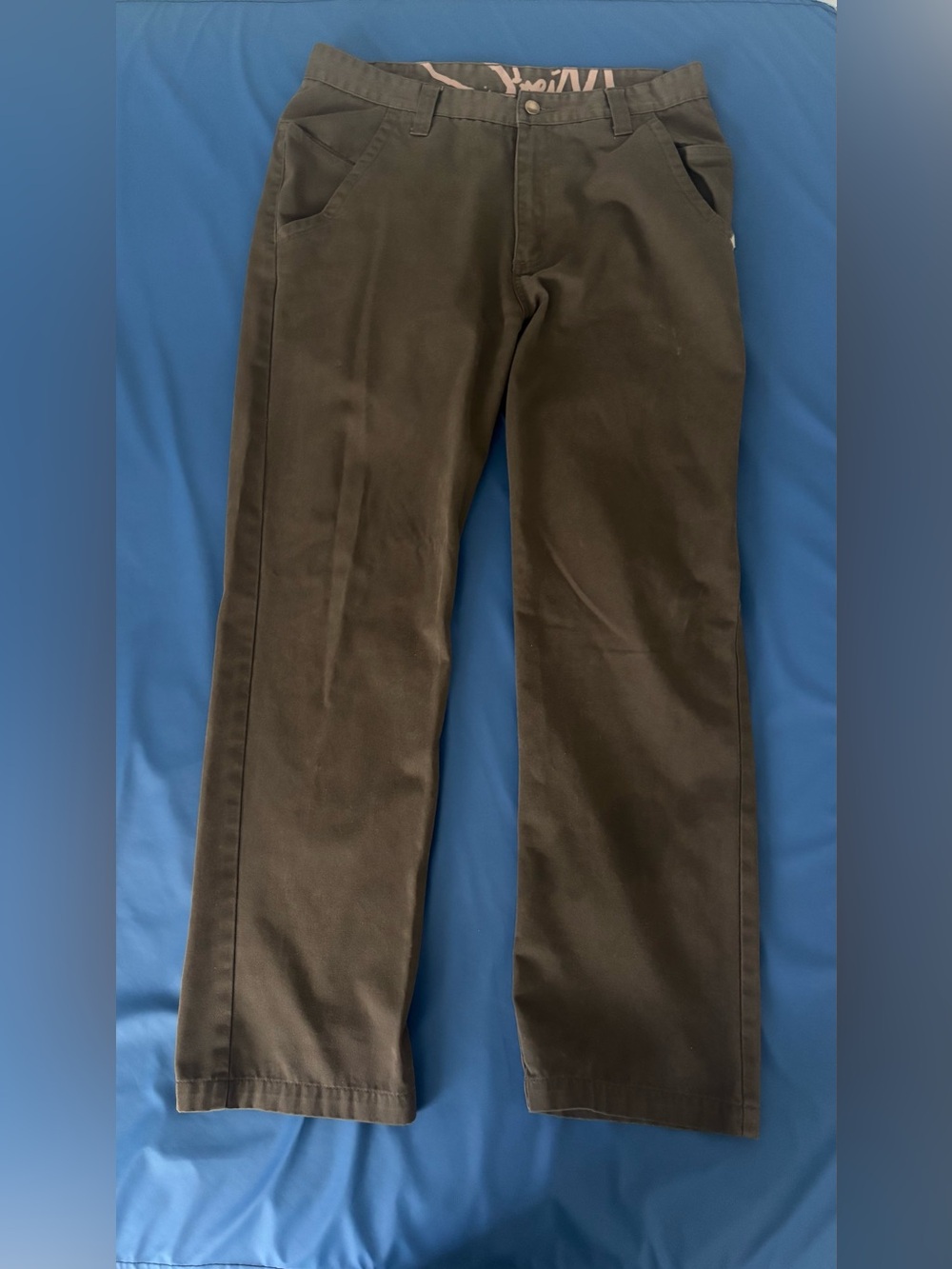 Men's Brown Casual Straight-Leg Pants